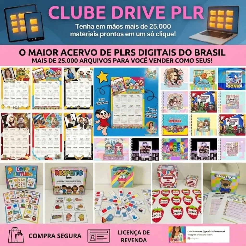Visão dos materiais pedagógicos apresentados no acervo